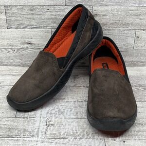 Crocs AnyWeather 12410 Brown Suede Slip-On Loafer Shoes Women Size 8